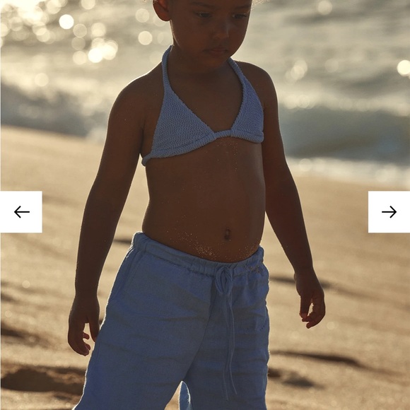 Monday Swimwear MINI Palma Top and Seychelles Bottom Bikini Set in Pool Crinkle - Picture 7 of 9